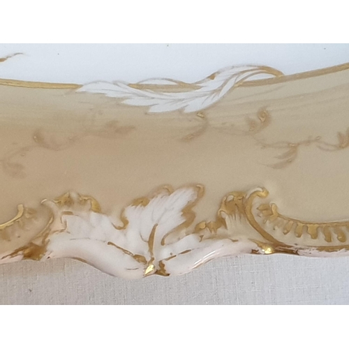 62 - Vintage Porcelain Sweets Dish with Golden Leads and Wild Flowers Pattern (27.5cm x 22cm x 4.5cm)