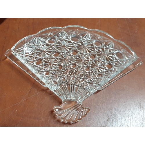 784 - White Metal Rectangular Serving Tray with 14 x Assorted Pieces of Retro Crystal and Cut Glass Orname... 