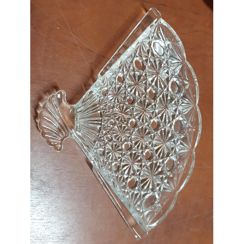 784 - White Metal Rectangular Serving Tray with 14 x Assorted Pieces of Retro Crystal and Cut Glass Orname... 