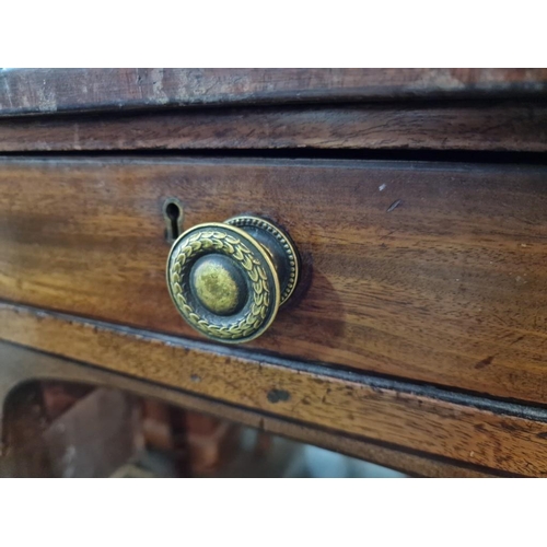 795 - Antique Writing Desk with 3-Drawers, Brass Handles and Fluted Legs, (Approx. 91 x 51 x 77cm)