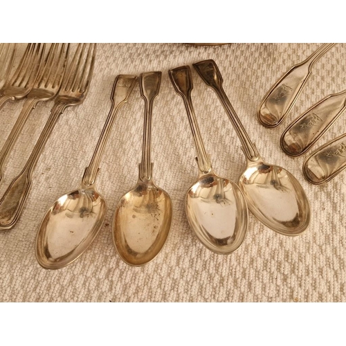 806 - Collection of Antique Silver Plated Flatware, Together with Pair of Decorative Wine Bottle Coasters,... 