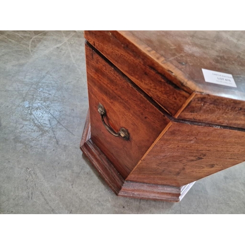 810 - Antique Wooden Hexagonal Shape Wine Cooler with Hinged Top, (Approx. Ø: 50, H: 47cm)