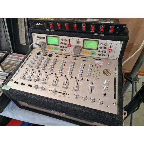 813 - Full Mobile Disco / DJ Setup, Including; KAM Audio Pro 1500 Mixer and KAM Pro Twin CD Player (Model:... 