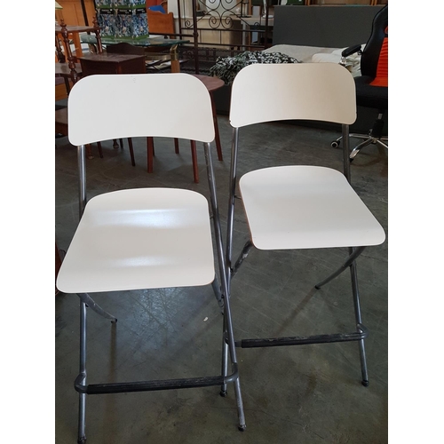 832 - Pair of Modern Stools with Backrest