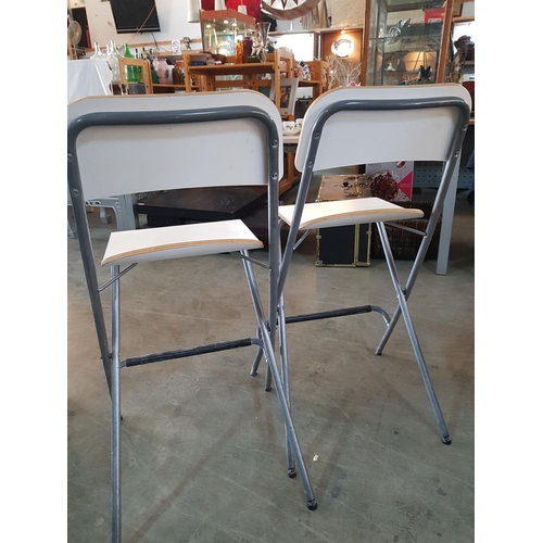 832 - Pair of Modern Stools with Backrest