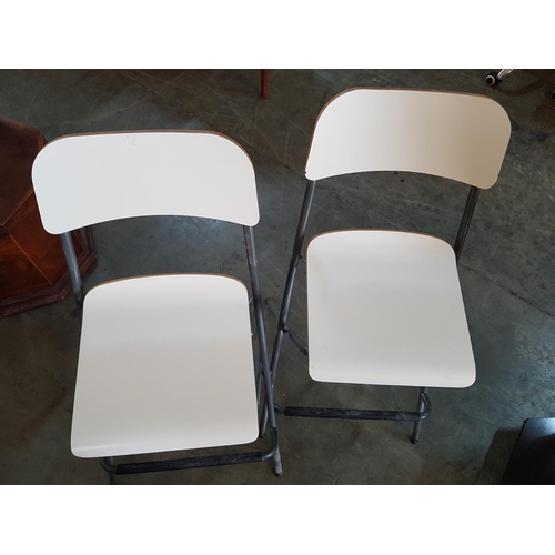 832 - Pair of Modern Stools with Backrest