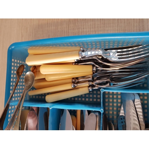 833 - Large Collection of Vintage / Retro Cutlery with Plastic Handles (63pcs)