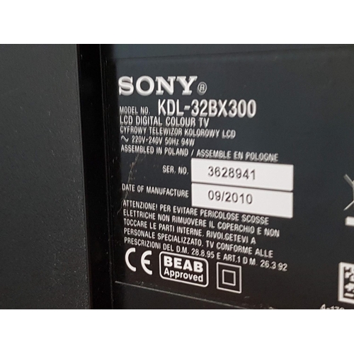 842 - Sony Bravia LCD Digital Colour TV, Model; KDL-32BX300 32