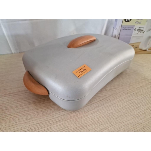 608 - White Ceramic Serving / Casserole Dish with Insulated Cover, Together with Hand Mixer in Box, (2)