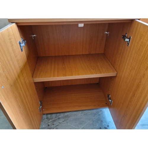 81 - Chery Wood Colour Office Cupboard with Internal Shelf, (Approx. 70 x 41 x 86cm)