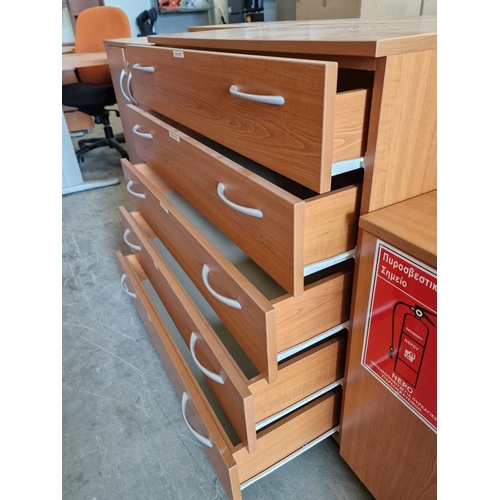 82 - Cherry Wood Colour 5-Drawer Chest of Drawers, (Approx. 94 x 41 x 89cm)