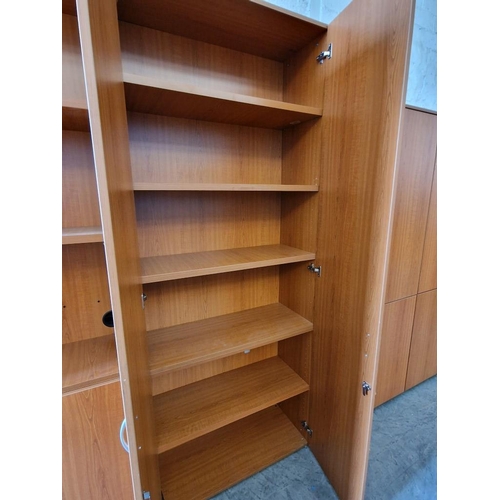 83 - Cherry Wood Colour Office Cupboard with Full Height Double Opening Doors and Internal Shelving, (App... 