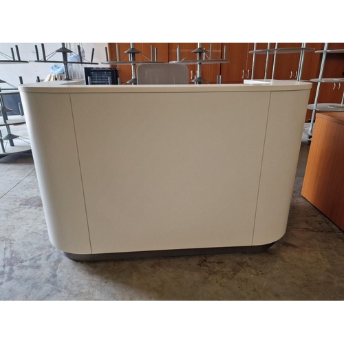 90 - Modern Gloss White Reception Desk with Internal Shelving, (Approx. 161 x 80 x 103cm), Together with ... 