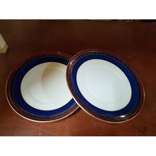 673 - Incomplete Dinner Set in Navy Blue / Gold / Burgundy Rim Pattern, Bishop & Stonier, Made in England,... 