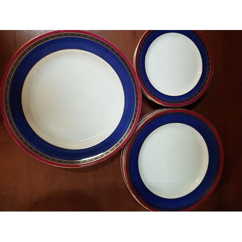 673 - Incomplete Dinner Set in Navy Blue / Gold / Burgundy Rim Pattern, Bishop & Stonier, Made in England,... 