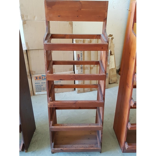 668 - Wooden Display with 5 - Shelf Wine Rack (30 x 150 x 55cm)