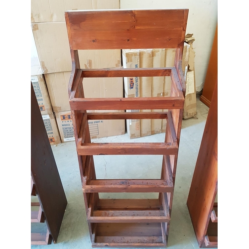 668 - Wooden Display with 5 - Shelf Wine Rack (30 x 150 x 55cm)