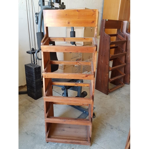 669 - Wooden Display with 5 - Shelf Wine Rack (29 x 150 x 55cm)