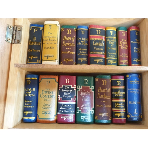 186 - Vintage Collection of Collectable 28 Del Prado Miniature Books in Display Case (Display Case 34 x 20... 