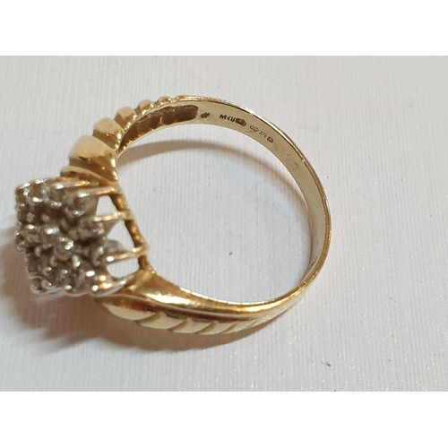 189 - 9ct Gold and Diamond Cluster Ring, (Approx. 3.7g)