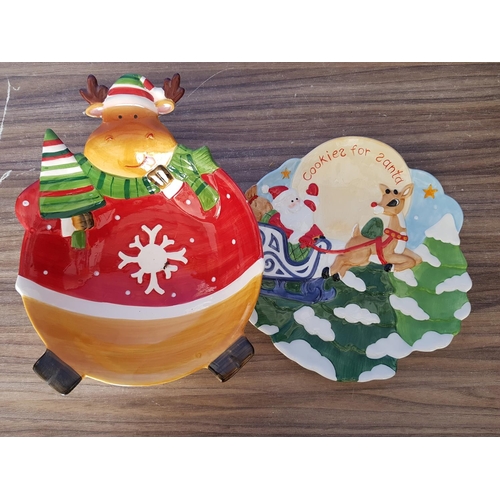 589 - Christmas Large Ceramic Platters (2)