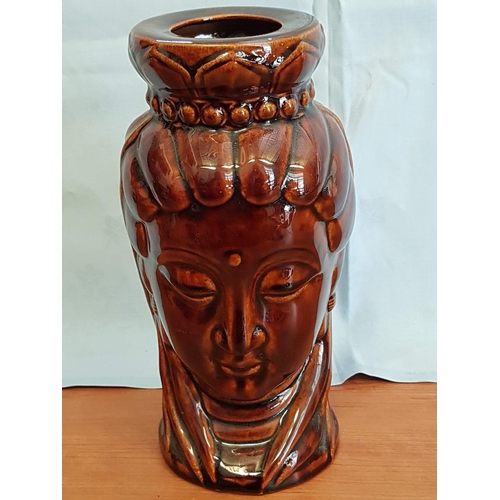 706 - Hindy Deity's Head Ceramic Vase / Plate Base (H:28.5cm)