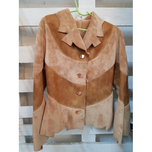 708 - Fancy Winter Ladies Jacket in Bright Beige Colour, Size S/M