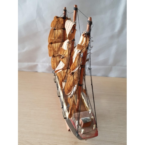 715 - Hand Craft Home Decor inc; Wooden Ship and Wall Ornament