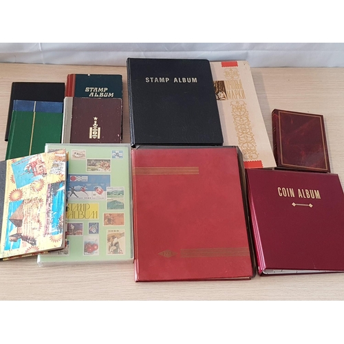 719 - 10 x Retro Stamps Albums in Various Sizes and Colours Together with 1 x Coin Album and 1 x Small Ret... 