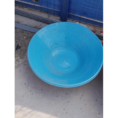 733 - Blue and Pink Huge Terracotta Garden Bowls / Plant Bowls (Ø43cm each)