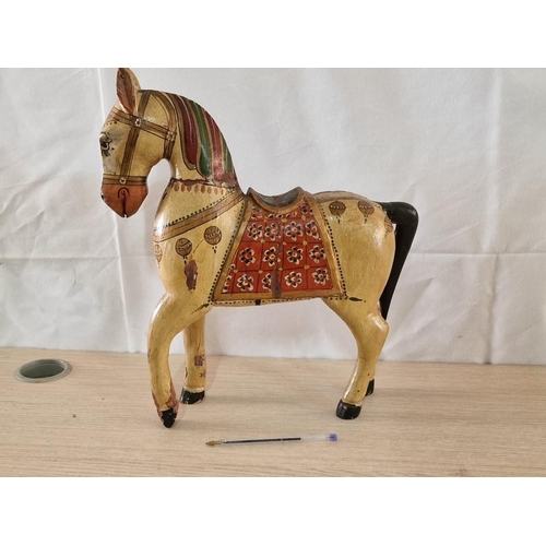 746 - Hand Painted Wooden Horse, Model a 