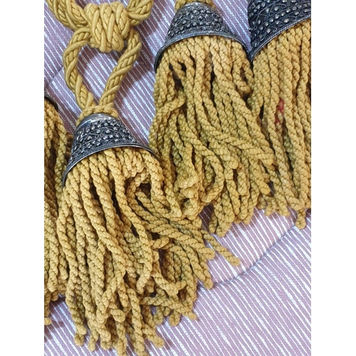 758 - Large Collection of Assorted Curtains Accessories with Various Tieback Ropes, Hooks, Few Meters of D... 