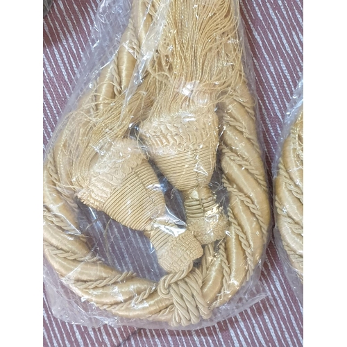 758 - Large Collection of Assorted Curtains Accessories with Various Tieback Ropes, Hooks, Few Meters of D... 