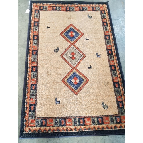 760 - Small Carpet / Rug in Geometric Pattern and Multi Cololur