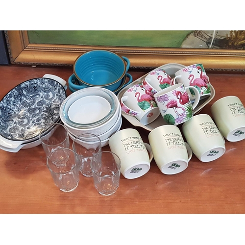 770 - Assorted Box of Kitchen Items inc; Oven Dishes, Bowls, Mugs, Glasses etc