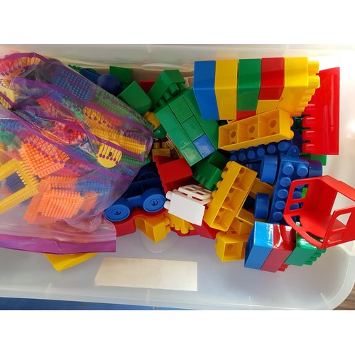 511 - Collection of Assorted Blocks in Large Plastic Container with Lid