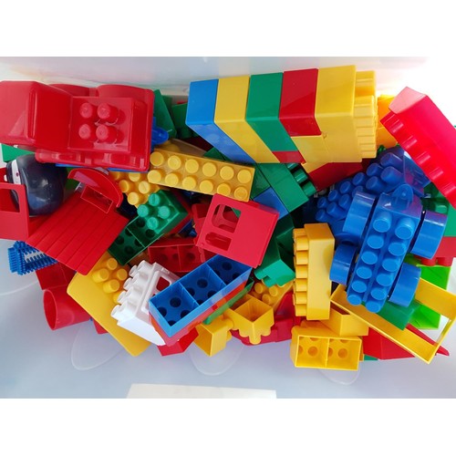 511 - Collection of Assorted Blocks in Large Plastic Container with Lid