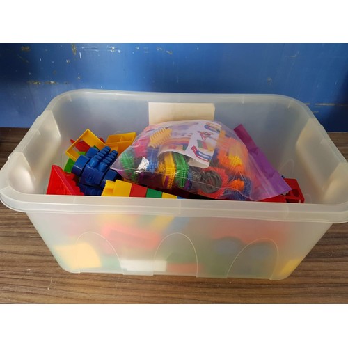 511 - Collection of Assorted Blocks in Large Plastic Container with Lid