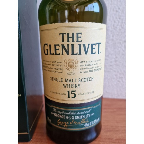 611 - The Glenlivet 15 Year Single Malt Scotch Whisky, (1ltr, 40%), in Original Box