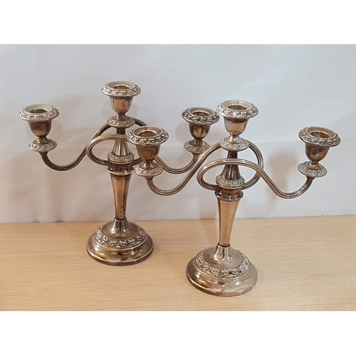 613 - Pair of Vintage Ornate Silver Plated Candelabra