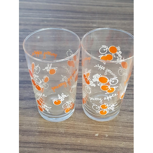 643 - 3 x Sets of 6 x Glasses each Set of Retro Colourful Water Glasses