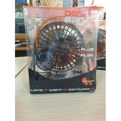 655 - Desk Fans (2 x Powered by USB) and 