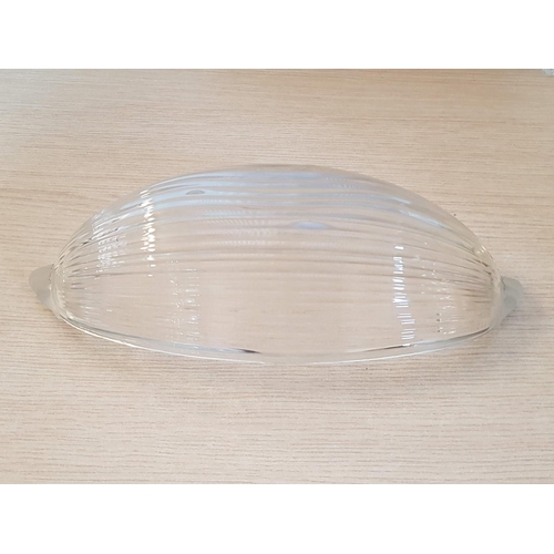 94 - Large Heavy Glass Cake Plate (Ø33cm) Together with Art Glass Gondola Bowl (33 x 15.5 x 8.5cm)