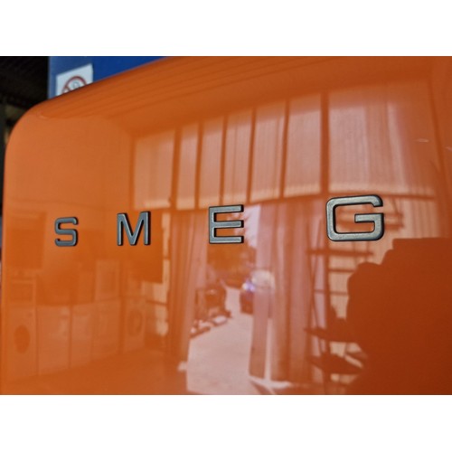 1 - SMEG Retro Style Orange Colour Fridge with Freezer Compartment, (Model: FAB10RO), Total Volume 120Lt... 