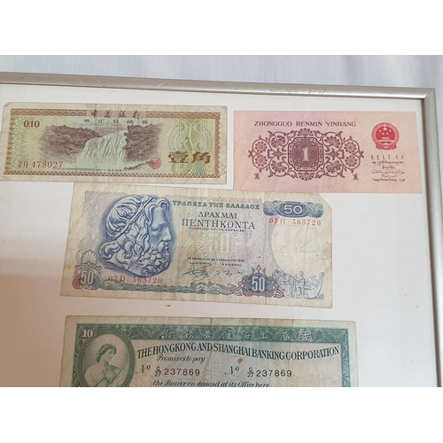 8 - Collection of Assorted Banknotes in Frame (6 x Banknotes), (26 x 31cm)