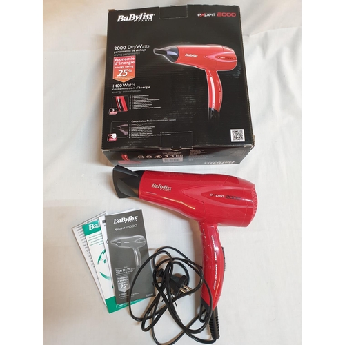 62 - Babyliss Paris Expert 2000 Hairdryer *Basic Test and Working*