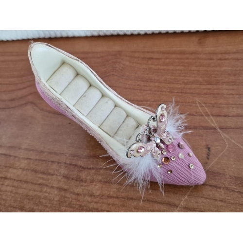 91 - Decorative Pink Colour High Heel Shoe Ring Holder by Shudehill Giftware