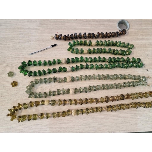 101 - Collection of Assorted Curtain Tie-Backs(?), Strings of Large Coloured Glass Beads