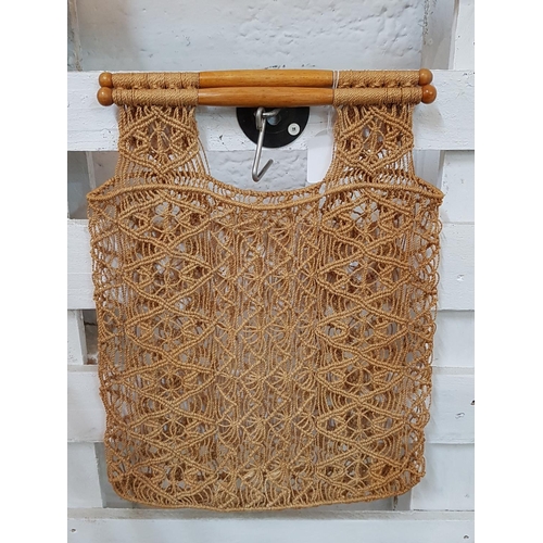 158 - Retro Handmade Rope Net Shopping Bag / Beach etc Handles