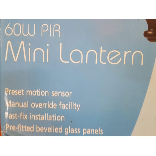 186 - Homebase Security Lighting 60W Pir Mini Lantern (Preset Motion Sensor), (3pcs)